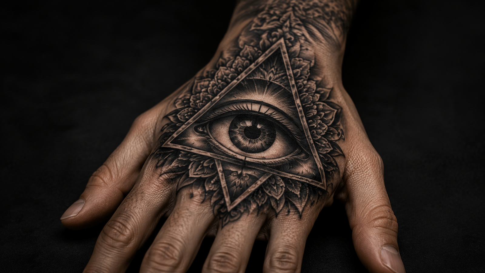 High resolution gothic tattoo artwork displayed on human skin