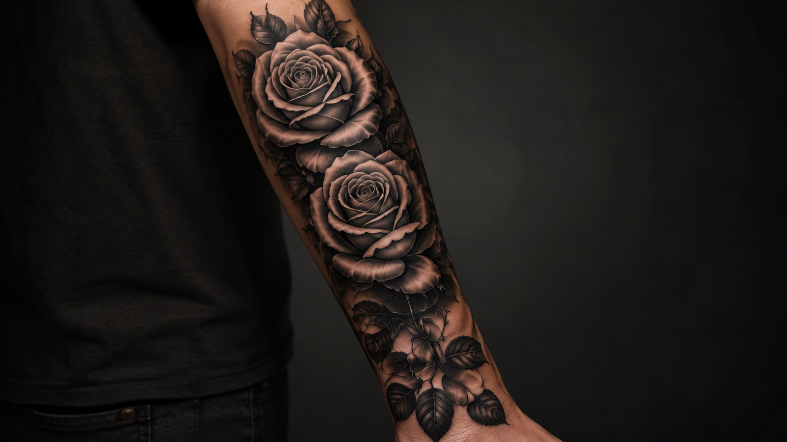 Thorns and bones gothic tattoo design